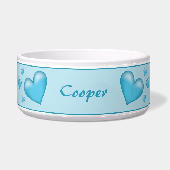 Blue Hearts With Custom Pet Name (Front)