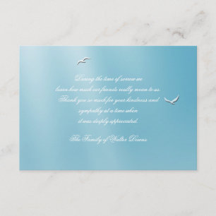 Blue Heaven Bereavement Thank You Notecard