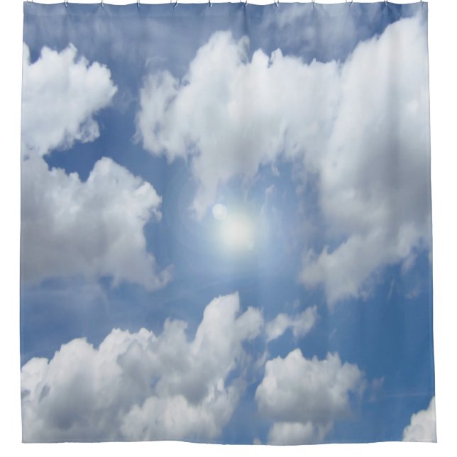 Blue Heaven Clouds I + your text & ideas Shower Curtain (Front)
