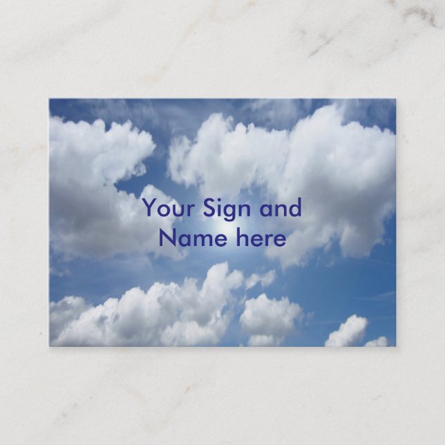 Blue Heaven Clouds + your ideas Business Card (Front)