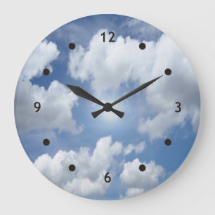 Blue Heaven Clouds + your ideas Large Clock