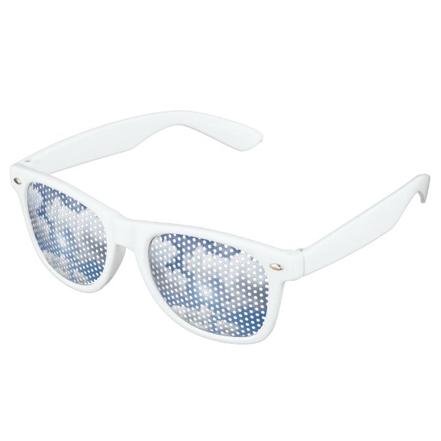 Blue Heaven Clouds + your ideas Retro Sunglasses (Angled)