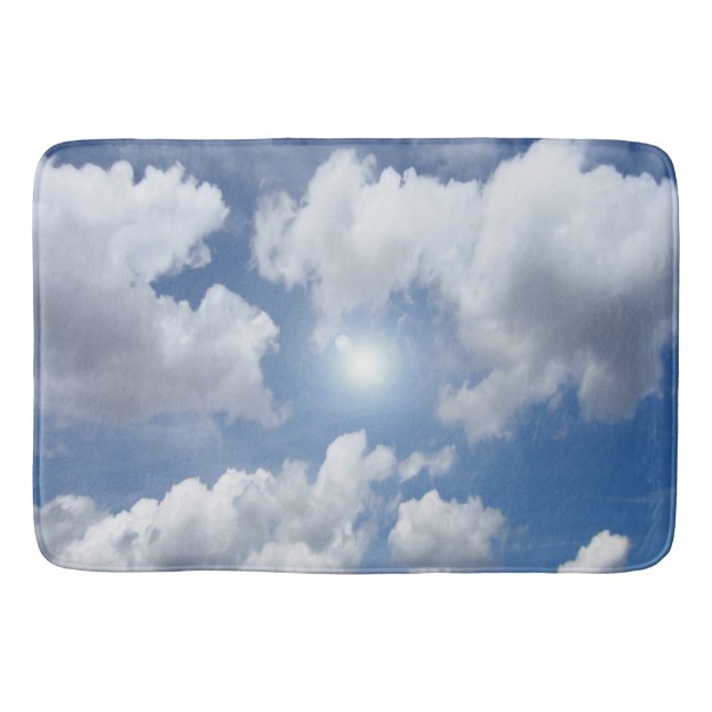 Blue Heaven Clouds + your text & ideas Bath Mat (Front)