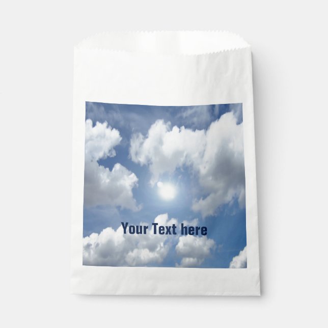 Blue Heaven Clouds + your text & ideas Favour Bags (Front)