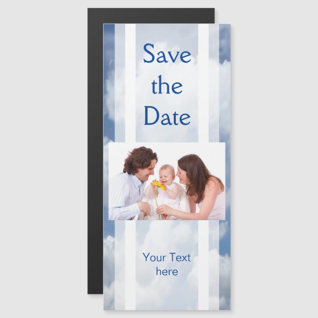 Blue Heaven Clouds + your text & ideas Magnetic Invitation (Front/Back)