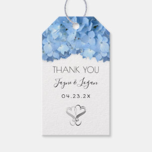 Blue Heaven Floral Wedding Favour Tie On Tags