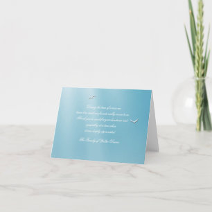Blue Heaven Folded Bereavement Thank You Notecard