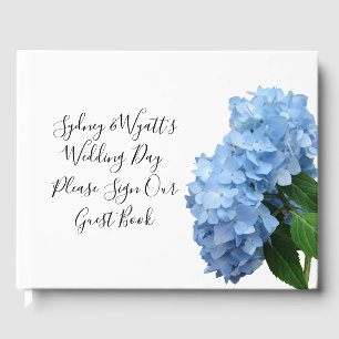 Blue Heaven Hydrangea Wedding Day Guest Book