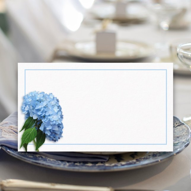 Blue Heaven Real Hydrangea Flower Escort Seating Place Card (Creator Uploaded)