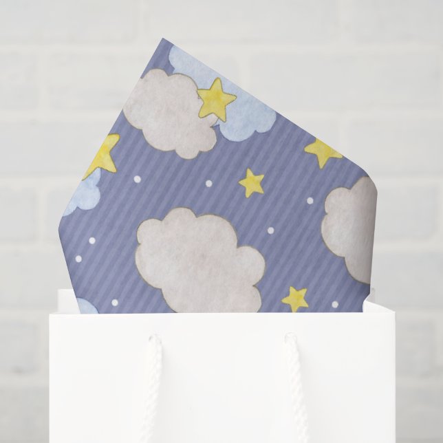  Blue Heavenly Stars And Clouds  Tissue Paper (Gift Bag)
