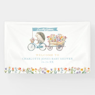 Blue Hedgehog Baby Shower Welcome Banner