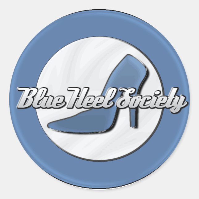Blue Heel Society Round Sticker (Front)