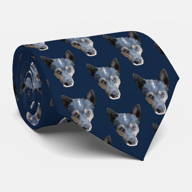Blue Heeler / Australian Cattle Dog Tie (Rolled)