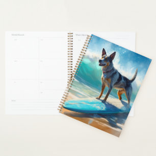 Blue Heeler Beach Surfing Painting Planner