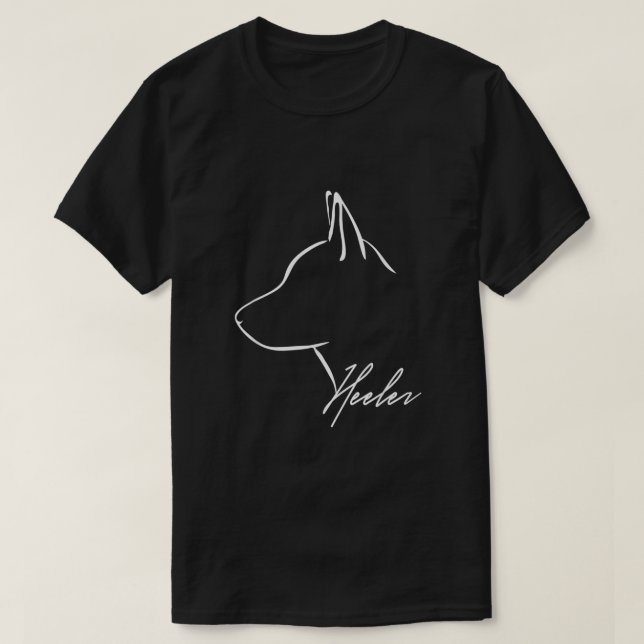 Blue Heeler Cattle Dog profile dog lover gift dog  T-Shirt (Design Front)