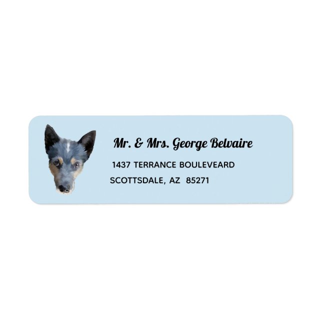 Blue Heeler / Cattle Dog Return Address Label (Front)
