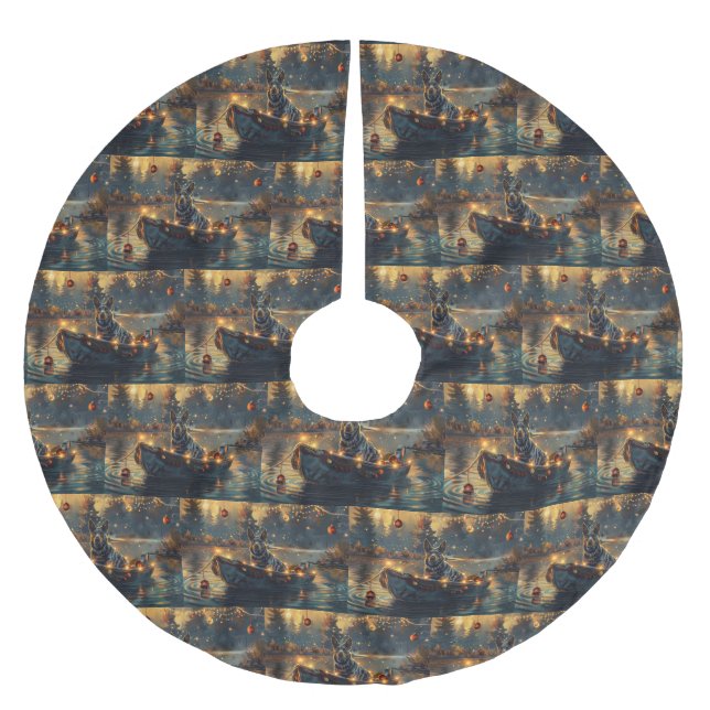 Blue Heeler Christmas Festive Voyage Brushed Polyester Tree Skirt (Front)