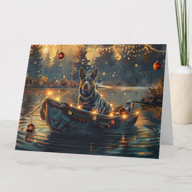 Blue Heeler Christmas Festive Voyage Card (Front)