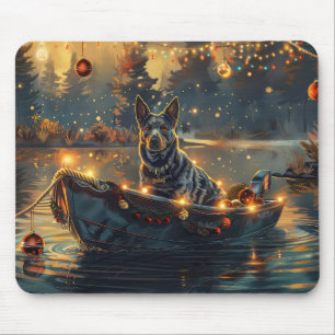 Blue Heeler Christmas Festive Voyage Mouse Mat
