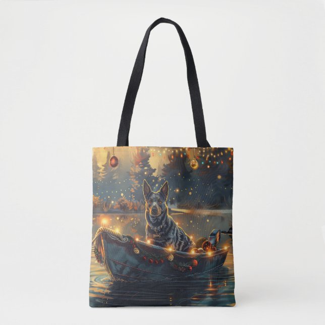 Blue Heeler Christmas Festive Voyage Tote Bag (Front)