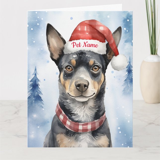Blue Heeler Christmas Personalised  Card (Front)