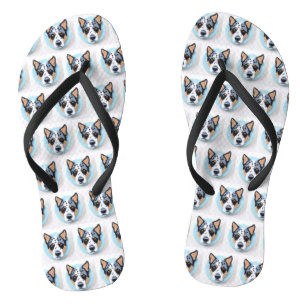 Blue Heeler Dog 3D Inspired Flip Flops