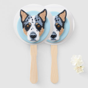 Blue Heeler Dog 3D Inspired Hand Fan