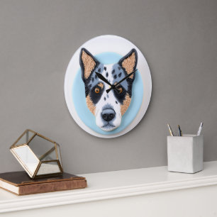 Blue Heeler Dog 3D Inspired Large Clock