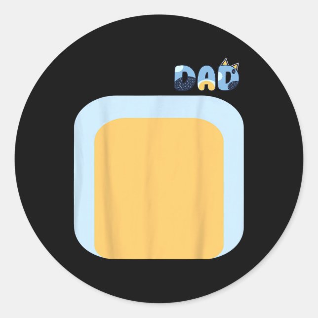 Blue Heeler Dog Dad Matching Family Costumes Diy H Classic Round Sticker (Front)