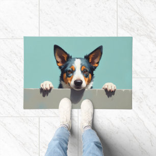 Blue Heeler Dog Doormat Art