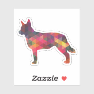 Blue Heeler Dog Geometric Pattern Silhouette Multi