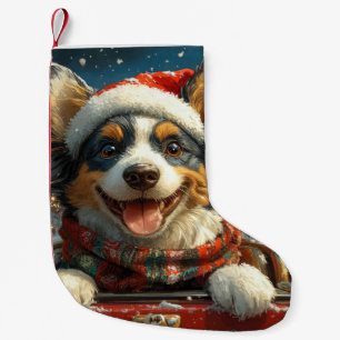 Blue Heeler Dog Roller Coaster Christmas Small Christmas Stocking