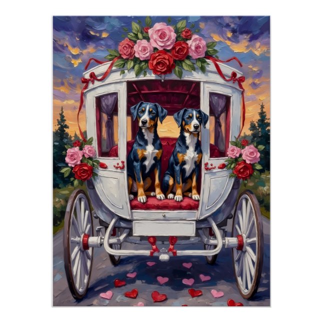 Blue Heeler Dog Valentine's Day Poster (Front)