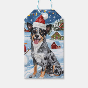 Blue Heeler Dog Winter Wonderland Christmas Joy  Gift Tags