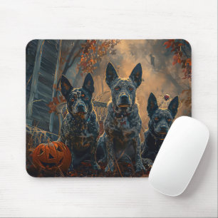 Blue Heeler Halloween Night Doggy Delight Mouse Mat