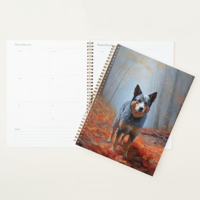 Blue Heeler in Autumn Leaves Fall Inspire Planner (Display)
