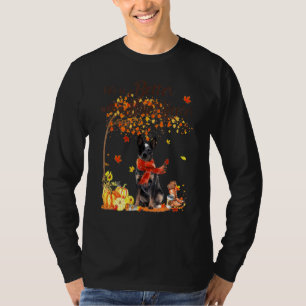 Blue Heeler Maple Tree Thanksgiving Day Cute Dog F T-Shirt