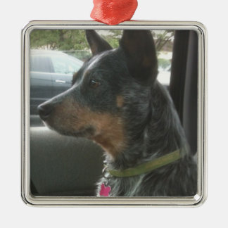Blue heeler metal tree decoration