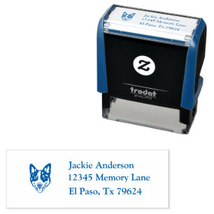 BLUE HEELER   Name and Return Address Self-inking Stamp