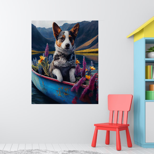 Blue Heeler on a Paddle: A Scenic Adventure Poster (Nursery 1)