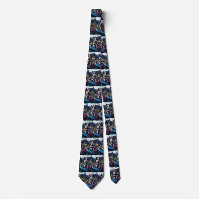 Blue Heeler on a Paddle: A Scenic Adventure Tie (Front)