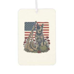 Blue Heeler Patriotic Memorial Vintage Engraving S Car Air Freshener