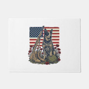Blue Heeler Patriotic Memorial Vintage Engraving S Doormat