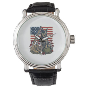 Blue Heeler Patriotic Memorial Vintage Engraving S Watch