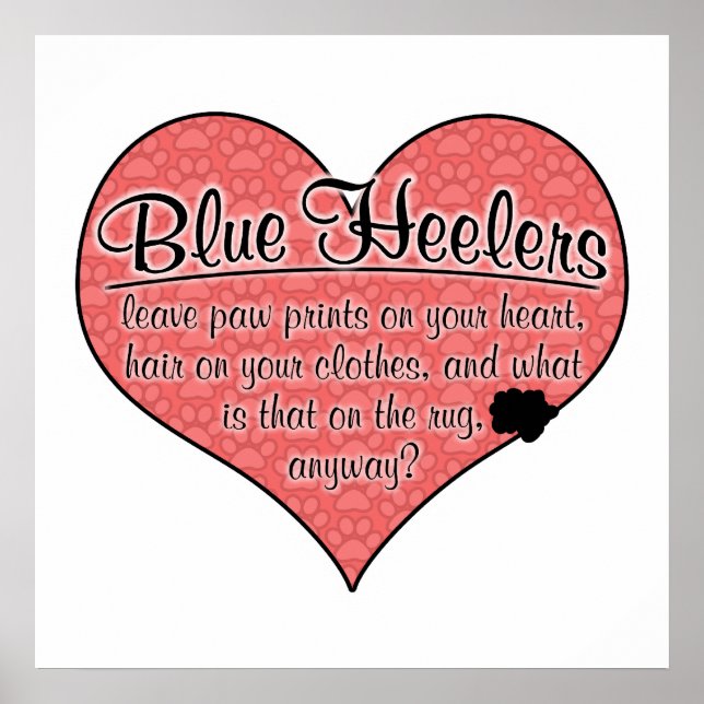 Blue Heeler Paw Prints Dog Humour (Front)