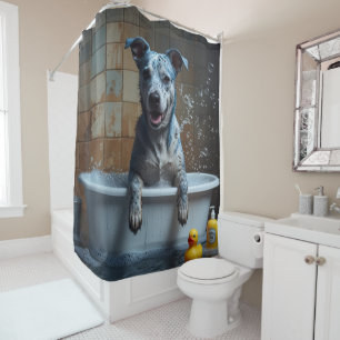Blue Heeler Sloppy Sleepy Cute Funny  Shower Curtain