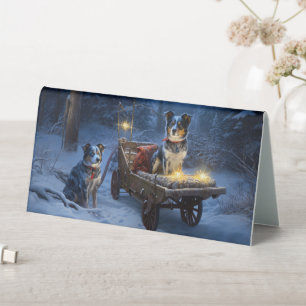 Blue Heeler Snowy Sleigh Christmas Decor 