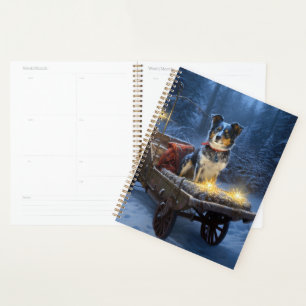 Blue Heeler Snowy Sleigh Christmas Decor Planner