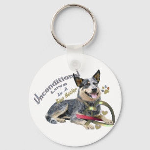 Blue Heeler Unconditional Love Key Ring