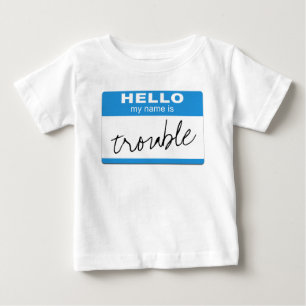 Blue "Hello My Name Is ___" Badge - Personalised Baby T-Shirt